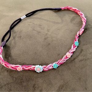 Multicolor Braided Kids / Girls Headband, flowers, colorful